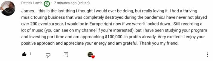 YouTube comment screenshot: Patrick Lamb