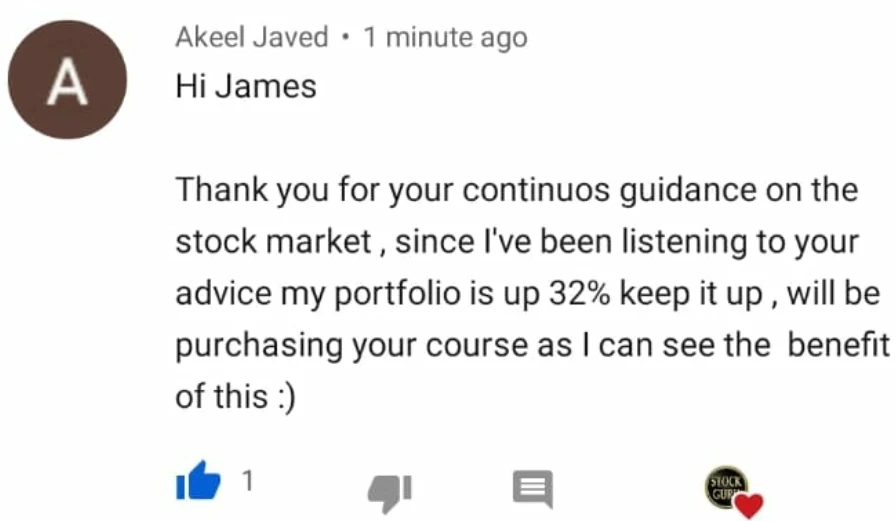 Real testimonial screenshot