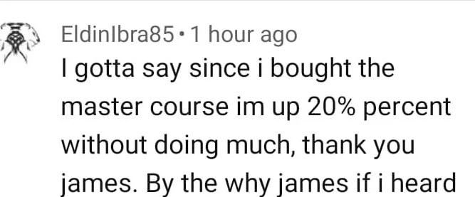 Real testimonial screenshot