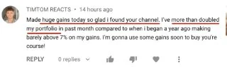 Real testimonial screenshot