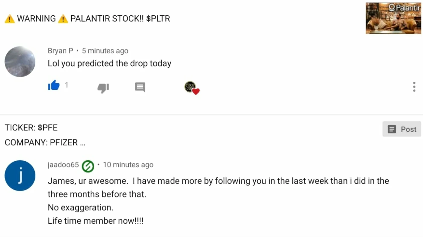 Real testimonial screenshot