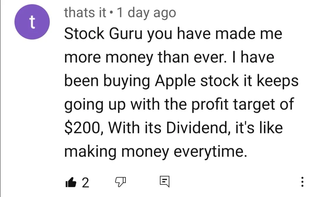 Real testimonial screenshot