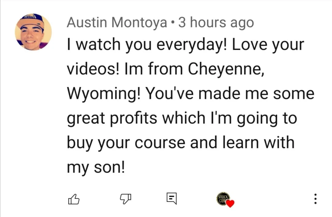 Real testimonial screenshot